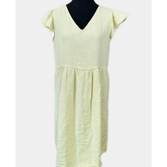 Abito Ruffle Sleeve Linen Relaxed Fit Dress - Picture 1 of 16